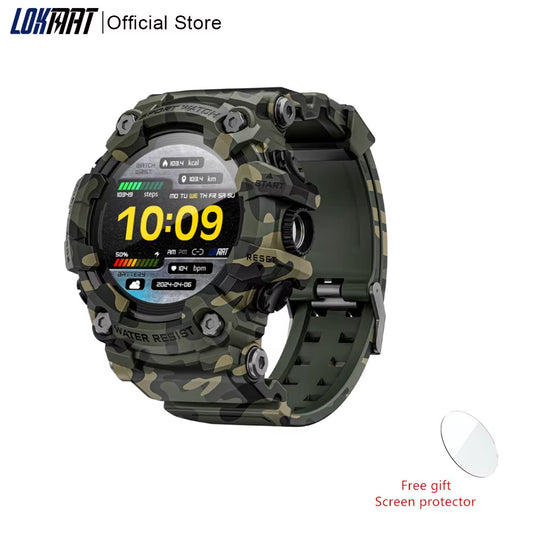 Rugged Sport Smart Watch ATTACK-GT Bluetooth Calls Colorful Waterproof Military Smartwatches with Flashlight for Phone