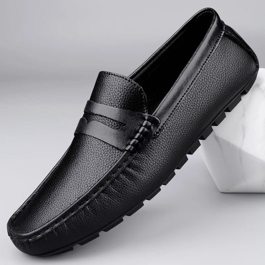 Luxury Brand Soft Sole Loafers Man Casual Shoe Flats Leather Shoes for Men Moccasin Business Dress Formal Soft Sole Low Shoes