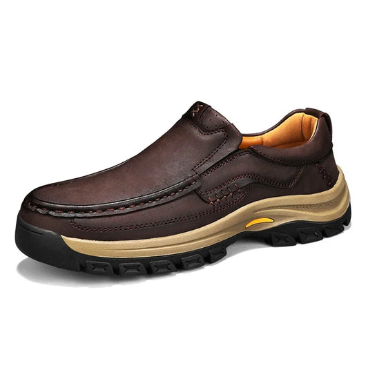 Stylish Men's Leather Loafers Men Thick Bottom Business Shoe Classic Leather Man Casual Shoes Senior Brand Male Walking Footwear