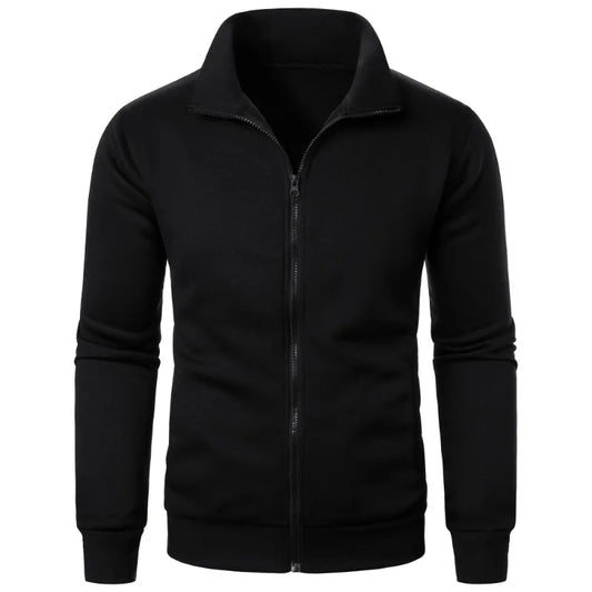 Autumn Men's Long Sleeve Zipper Jacket Coats Solid Color Warm Sweatshirts Casual Baseball Jacket Outdoor Streetwear