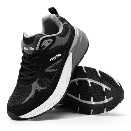 FitVille Newest Walking Shoes for Men Wide Width Sneakers with Arch Support for Flat Feet Heel Pain Relief Plantar Fasciitis