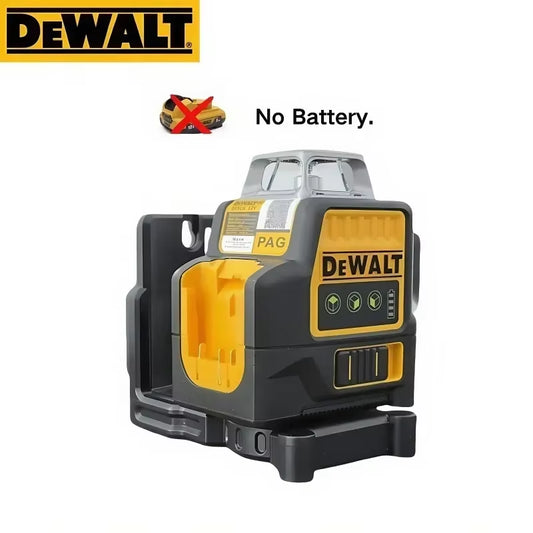 DW089LG 3-Sided 360-Degree 12-Line Green Laser Level with Vertical and Horizontal Alignment, 12V Battery, Model 2025