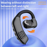 Wireless Handsfree Headset, LED Display Wireless Open Ear Headphones, HIFI Sound, Noise Reduction and 180 Degree Rotation