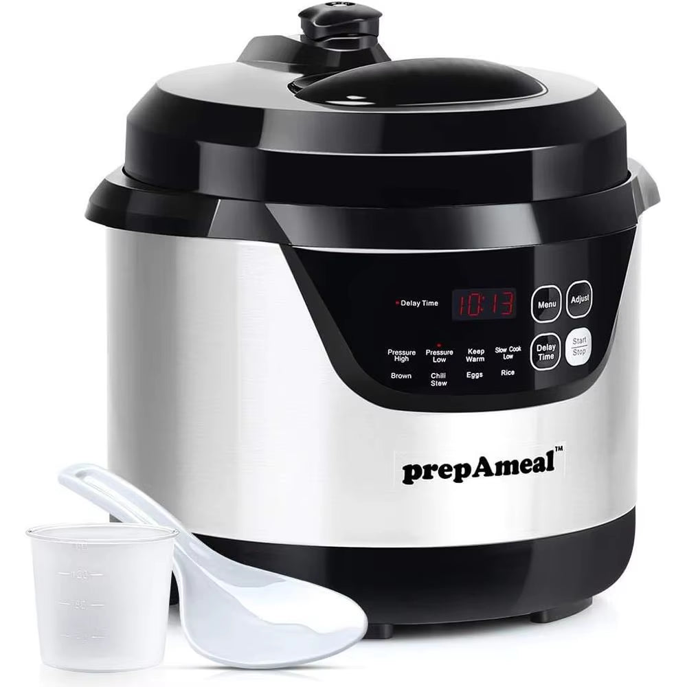 8 in 1 Multi-Use Programmable Cooker: Electric Pressure Pot with Slow Cook, Rice, Steamer, Sauté, Brown, Warmer
