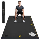 CAMBIVO Large Exercise Mat for Home Workout 8'X6'/7'X5'/6'X4' 7 Mm Extra Thick Exercise Mat for Home Gym Shoe-Friendly Non-Slip