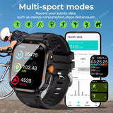 2025 NEW Military Smartwatch 2.01Inch HD Screen for Android/Ios Bluetooth Call Waterproof Outdoor Sports Fitness Smart Watch Men