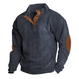 Mens Casual Sweater Tops Loose Comfortable Buckle Stand Neck Long Sleeve Knitwear Hoodie plus Size Mens Band Knitting Pullovers
