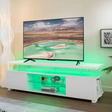 TV Entertainment Center LED Tvs Stand, Gaming Center for 65 70 75Inch TV, White TV Stand with Storage, Tvs Console for Gaming