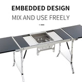 IGT Outdoor Stainless Steel Folding Barbecue Charcoal Grills Portable Camping Small Barbecue Oven Wild Journey