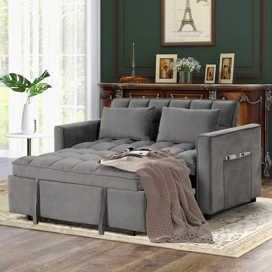 3-In-1 Multifunctional Modern Sofa Bed Comfortable Double Sofa with Pillows