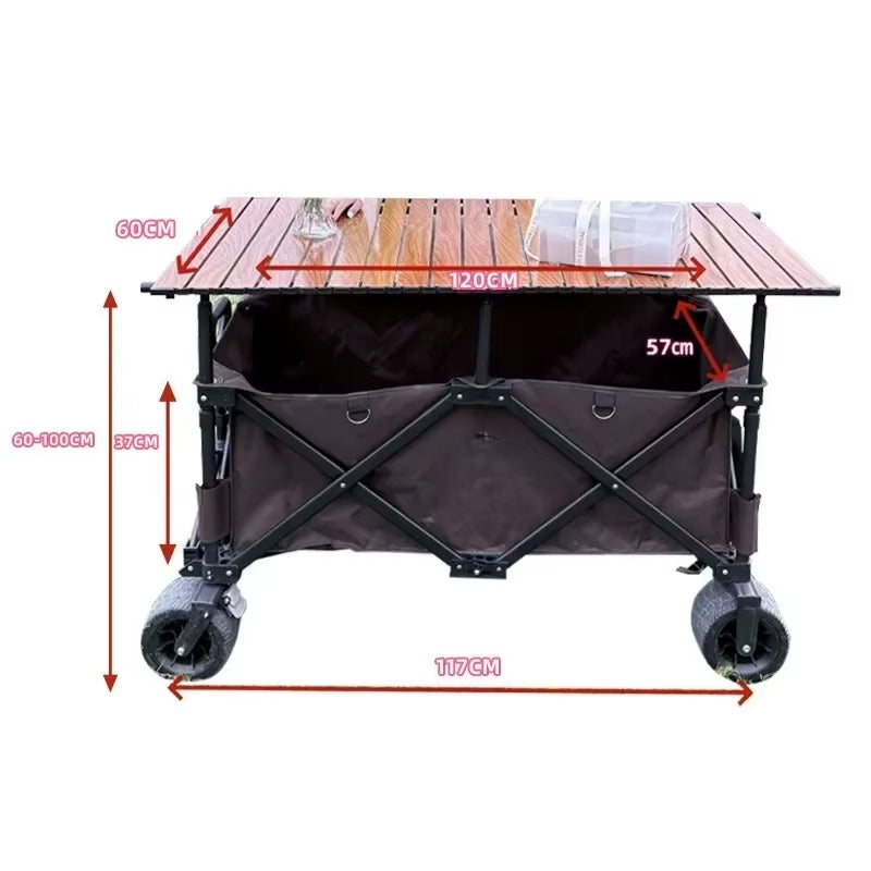 Hscamper Outdoor Stall with Table Board Stall Car Travel Portable Storage Cart Internet Celebrity Camper Stall Large