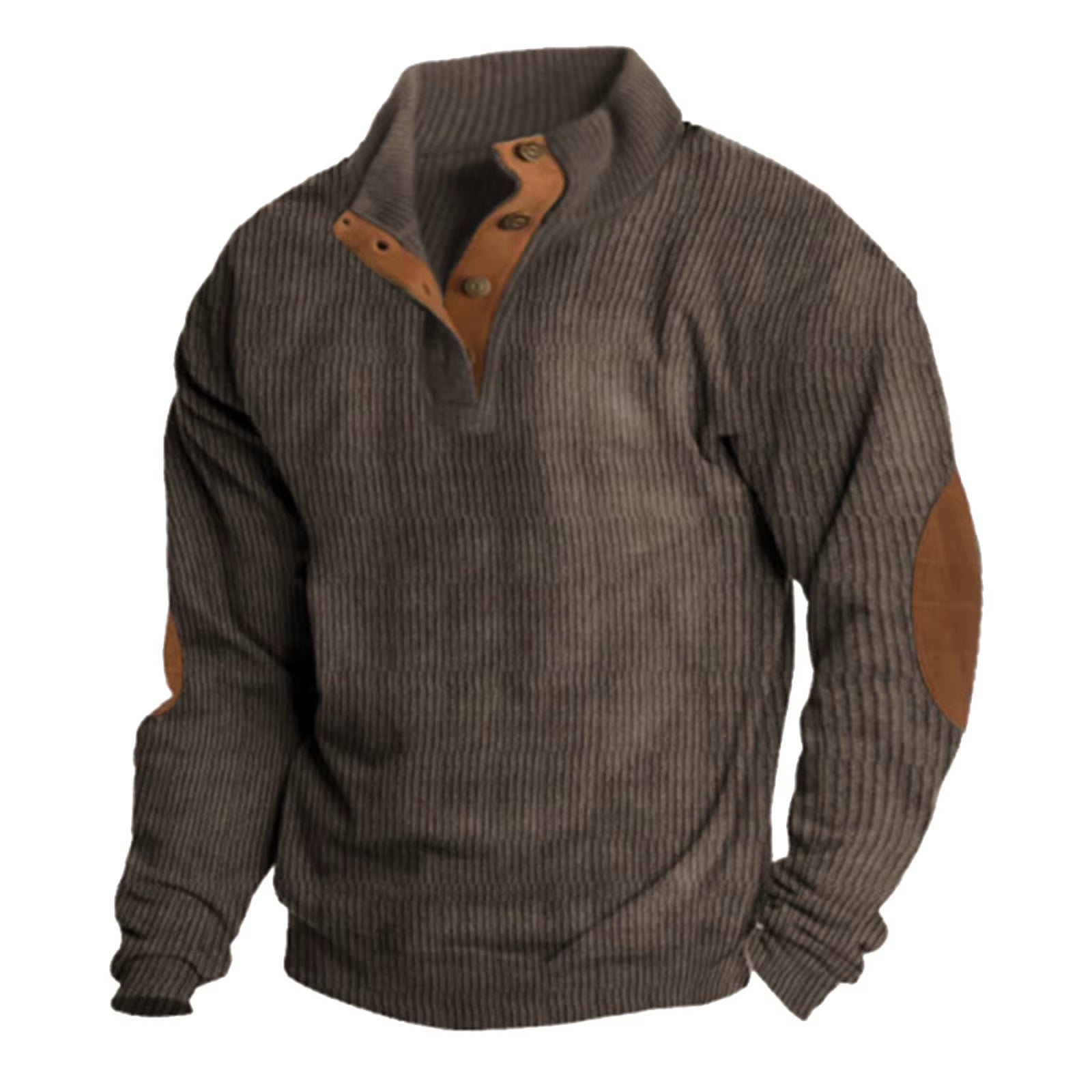 Mens Casual Sweater Tops Loose Comfortable Buckle Stand Neck Long Sleeve Knitwear Hoodie plus Size Mens Band Knitting Pullovers