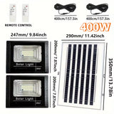 400W Led Solar Light High Bright 2 Head Flood Light Waterproof Outdoor Garden Wall Light with Aluminum Solar Panel for Garden