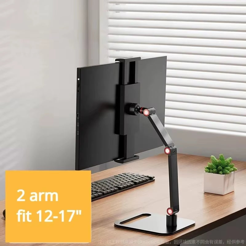 Universal Desk Monitor Holder Portable Metal Stand 17 Inch Expandable Display Base Vesa Mount External Vertical Screen Expansion