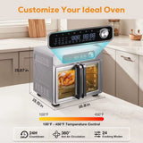 26-Quart French Door Air Fryer Toaster Oven with 24 Functions, Digital Controls, 12 Pizza, 6-Slice Toast, 6Lb Rotisserie, 6 Acce