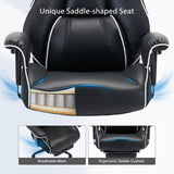 Big and Tall Ergonomic Executive Office Chair with Footrest and Lumbar Support, High Back PU Leather Design