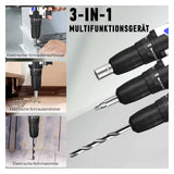21V Cordless Power Drill and Impact Screwdriver Set with 1500mAh Li-Ion Battery, 25+1 Torque Settings, 45N·m Torque Output