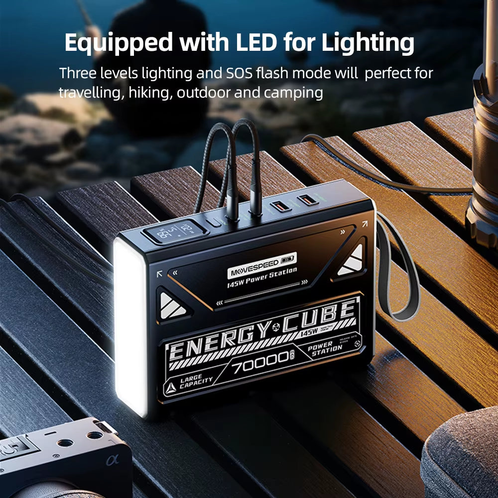 MOVESPEED LED Camping Lantern 70000Mah Large Capacity Battery W/ Rechargeable Lamp LED Emergency Light for Outdoor Power Outage