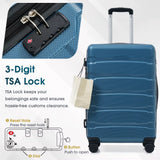 28 Inch Hardshell ABS Checked Luggage, Durable Expandable Travel Suitcase with Spinner Wheels, TSA Lock