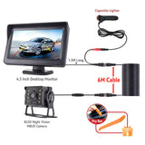 Car Rear View Camera with Monitor for Truck Parking 4.3" Screen HD Reversing Camera 12-24V Night Vision Easy Installation