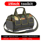 Large Soft-Sided Tool Bag with Reinforced Bottom - Spacious Multi-Pocket Design for Organizing Wrenches, Screwdrivers & Tools