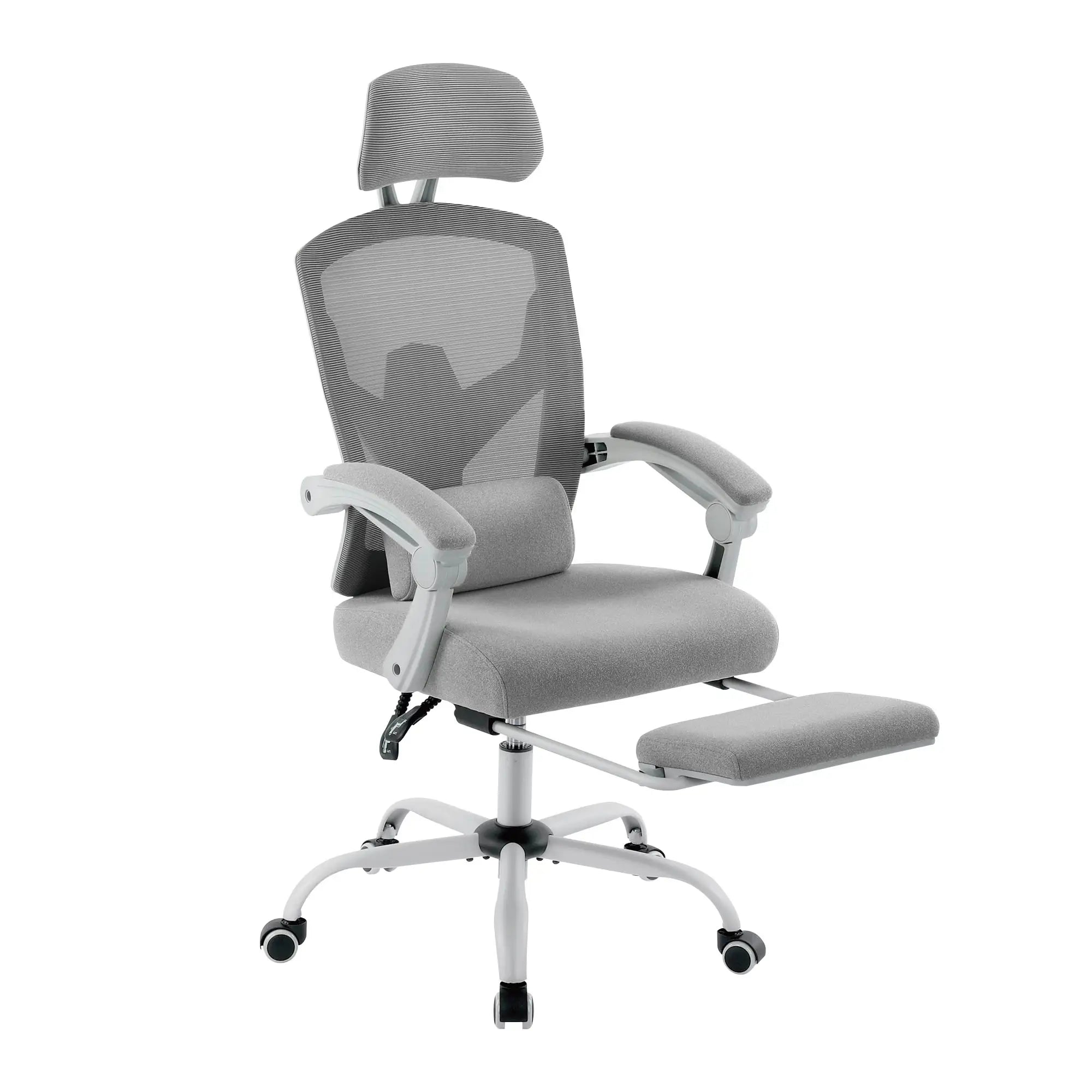 Ergonomic High-Back Mesh Rocking Gaming Chair with Lumbar Support and Swivel Function for Home Office