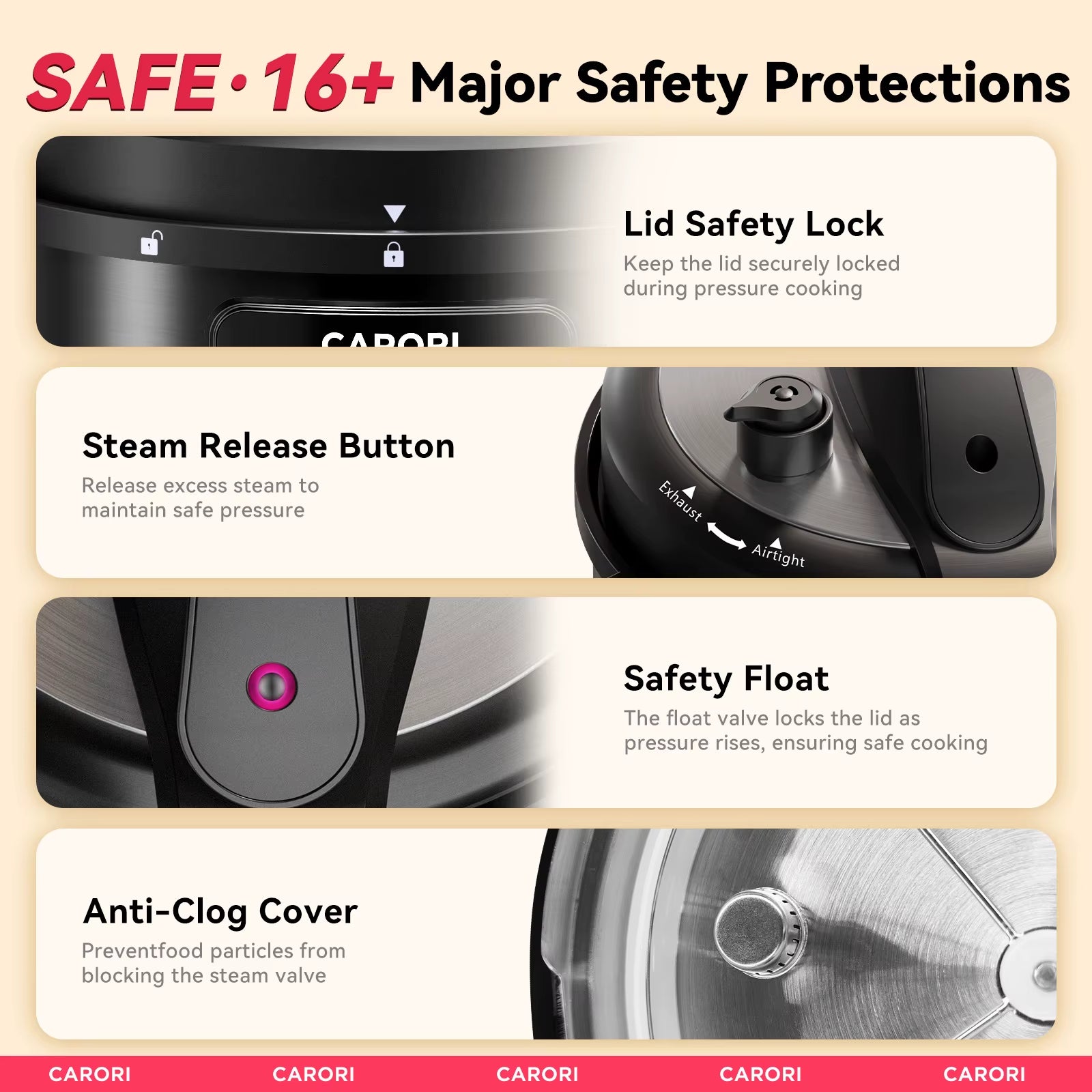 1200W 12-In-1 Electric Pressure Cooker 8Qt, Stainless Steel Pressure Cooker, Slow Cook Rice Cooker Steamer Sauté, Yogurt