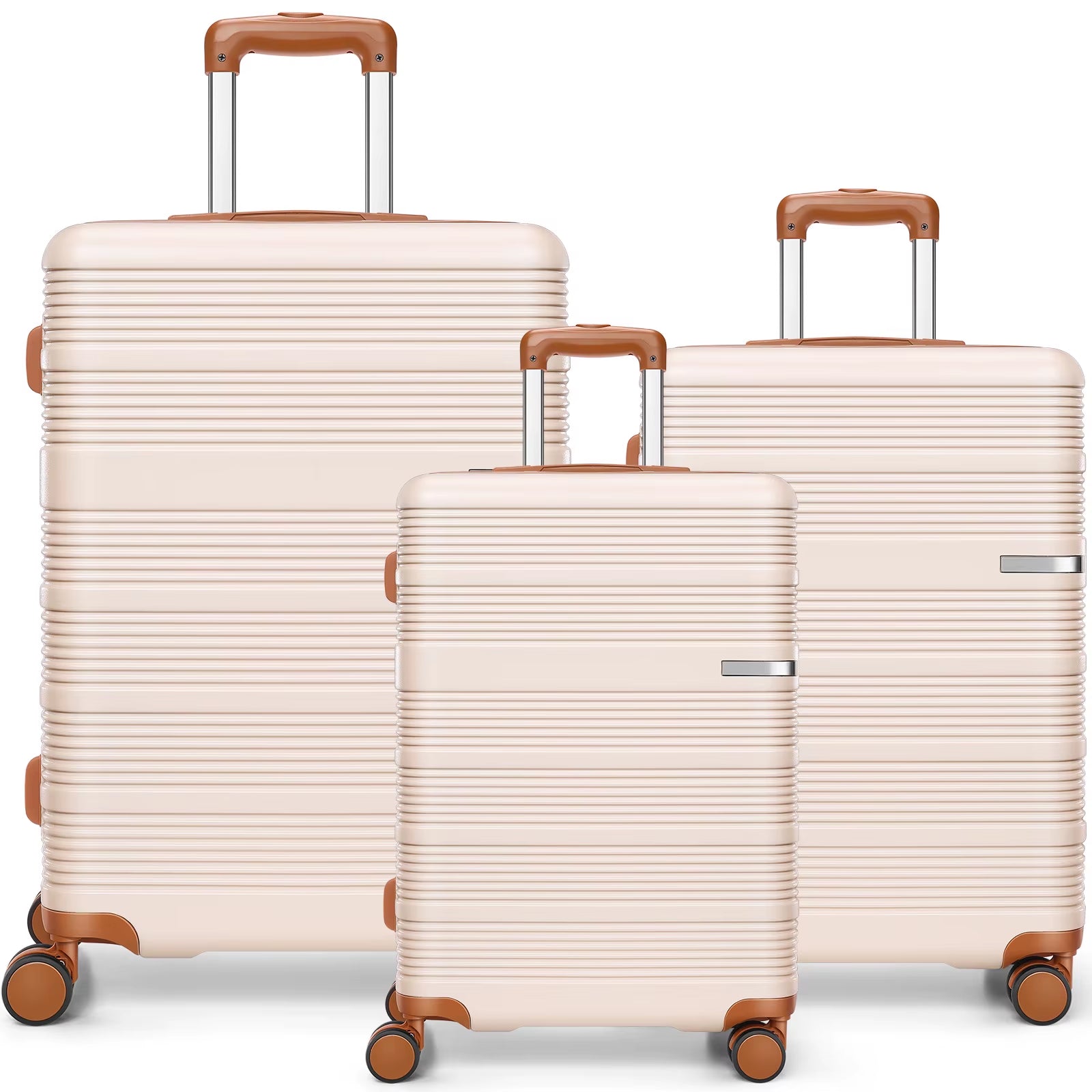 3Pcs Luggage Lightweight Hardshell Luggage Set with TSA Lock 20"+24"+28" ABS+PC Spinner Suitcases Travel Case Silent 360° Wheels