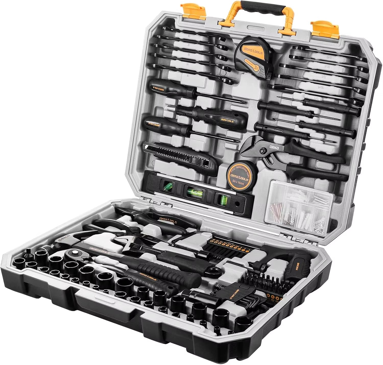 218-Piece Professional Hand Tool Kit for Home and Auto Repair