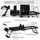 Foldable 78 Pilates Reformer Machine with Springs Cords for Home Workout Heavy Duty Reformer Set in Black up to 400 LBS Capacit