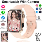2025 New Smart Watch Men Women Camera Take Photos Record Video Health Monitor Sports Fitness Waterproof BT Call Smartwatch