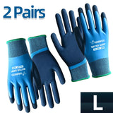 Waterproof Safety Work Gloves, Full Latex Coating, Non-Slip and Wear-Resistant, Gardening、Fishing、Outdoor, 2 Pairs