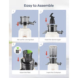 Juicer Machines Cold Press Juicer with Large Feed Chute for Whole Fruits and Vegetables Slow Masticating Juicers with 3 Replace