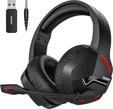 BW01 Wireless Gaming Headset with Mic for PC PS4 PS5 2.4G Bluetooth USB Gamer Headphones with Mic for Laptop Computer