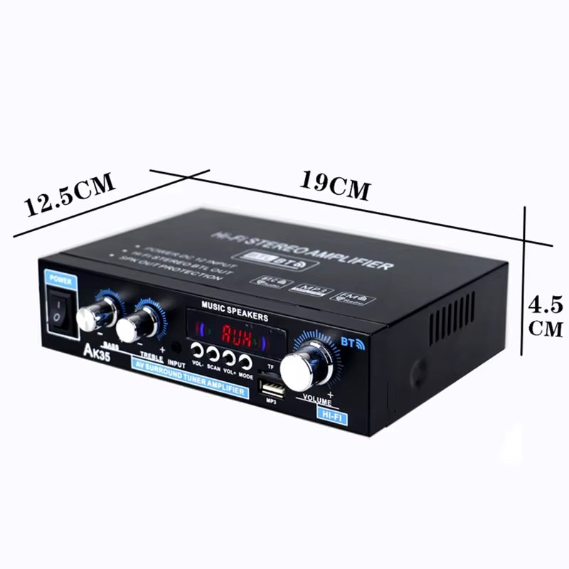 AK35 400W+400W 110-240V Mini Digital Home Car Audio Amplifier Car Subwoofer Amplifier Hifi Stereo Bass Power Bluetooth Speaker