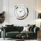 60/80CM Bling Silver round Mirror Clock Glam Sparkle Twinkle Shining Mirrored Wall Clock for Home Decor