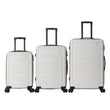 3Pc ABS Hardshell Lightweight Luggage Set Durable Spinner Wheel Suitcases 20 24 28 Inch White Complete Travel Set