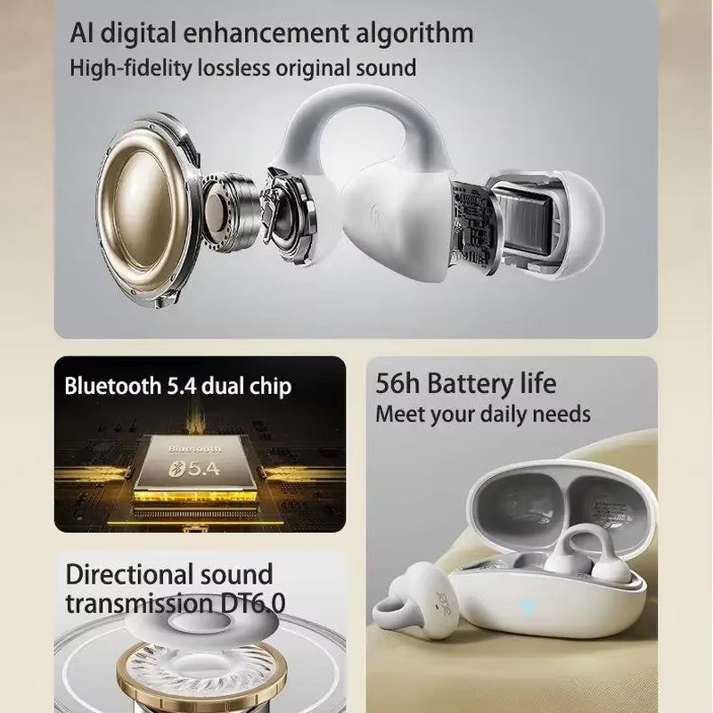 OHR206 Clip-On OWS Bluetooth Earphpones IP5 Waterproof Dolby Sound Quality AAC/SBC Wireless Sports Bluetooth 5.4 Headphones