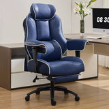 Big and Tall Ergonomic Executive Office Chair with Footrest and Lumbar Support, High Back PU Leather Design
