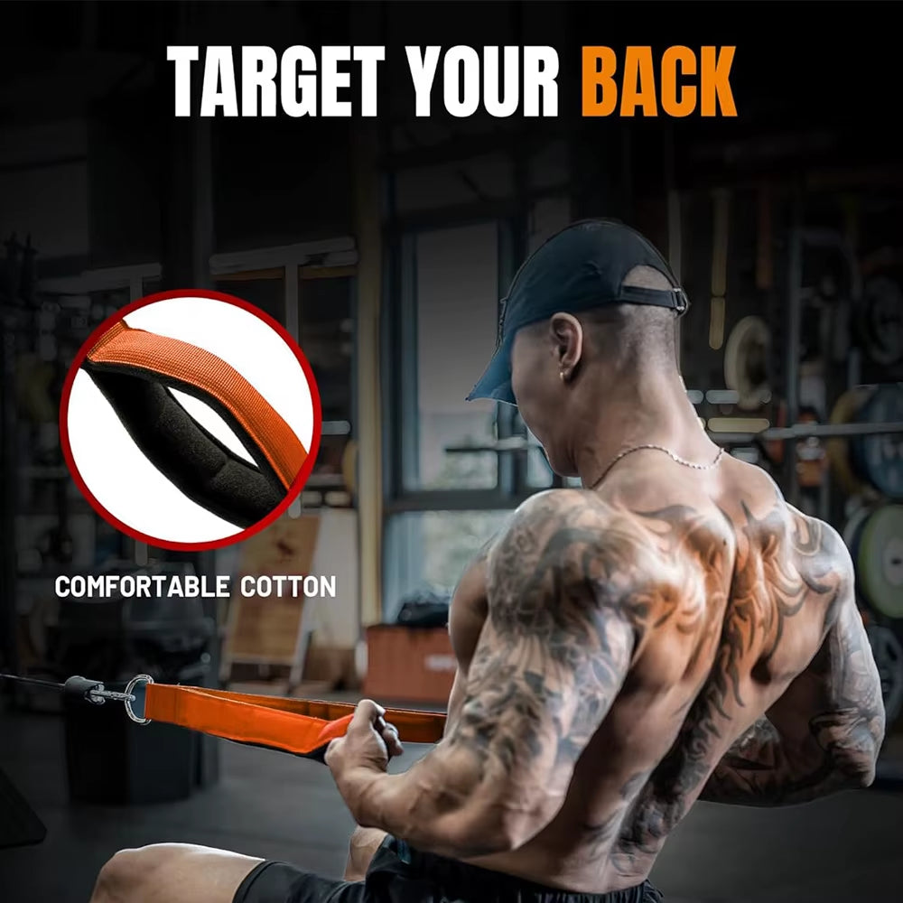 6-Ring Triceps Rope Connecting Handle - Heavy-Duty Training Rope, Adjustable Length Suitable for Push Ups and Sit Ups
