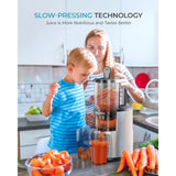 Cold Press Juicer Machines with 5.6Inch Wide Feed Chute for Whole Vegetables and Fruits Slow Masticating Juicer Ensuring 99.6 H