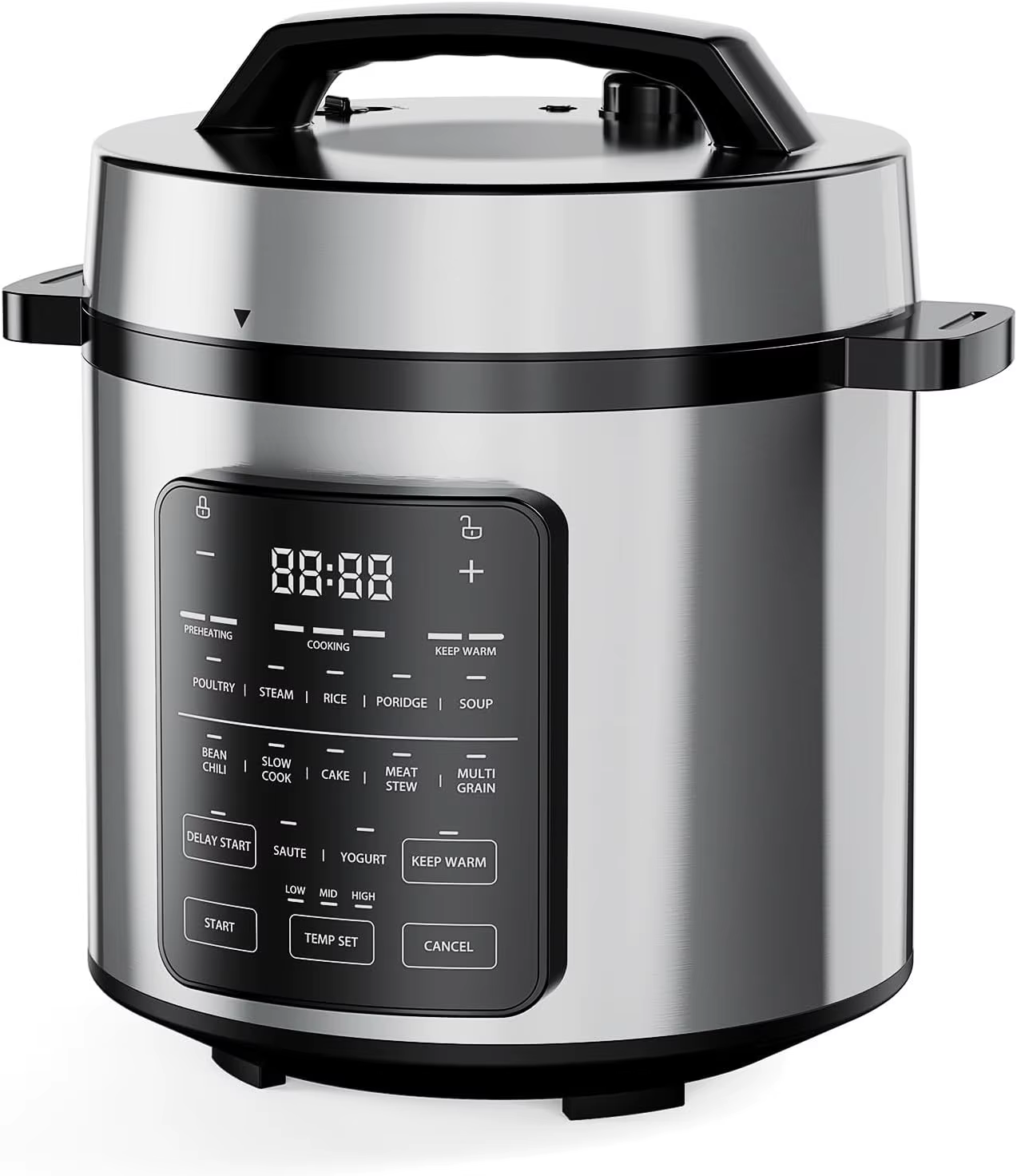 12-In-1 Electric Pressure Cooker 6 QT Stainless Steel Multi Cooker for Rice, Steaming, Slow Cooking