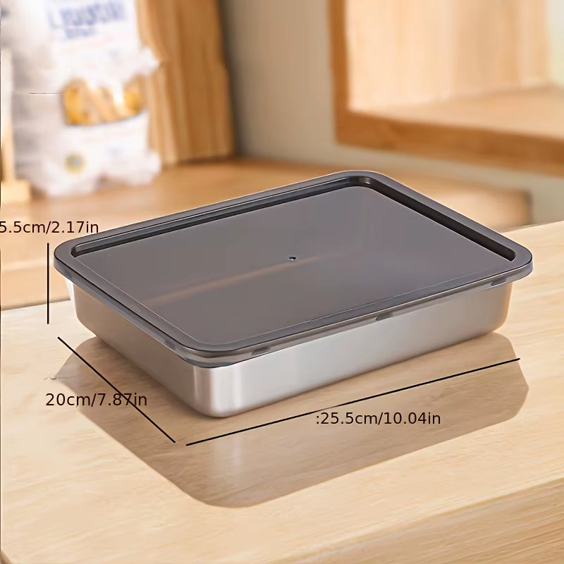 3 Sets of Bread Pans Stainless Steel Cake Salad Marinated Meat Chicken Fish Food Prep Tray Tart Baking Pan Baking Oven