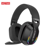 MZYMI Foldable over Ear Headset B500 RGB Wireless Gaming Earphone Low Latency Outdoor Sport Headphone Built-In Mic for PC