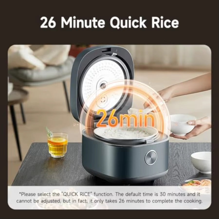 8 Cups Uncooked Rice Cooker with Nonstick Ceramic Inner Pot Featuring Celadon Coating 15 Smart Cooking Programs for Versatile M