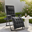 Zero Gravity Set of 2 Portable Recliner Camping Patio Outdoor Garden Lounge Chair with Cup Holder Trays Adjustable Pillow