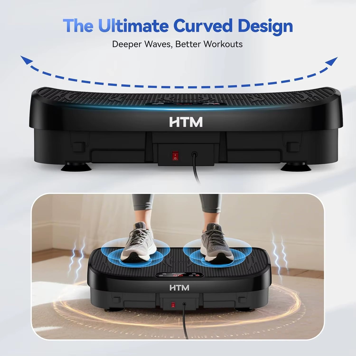 Vibration Plate Fitness Multi-Function Vibration Trainer 330Lbs 120 Levels Whole Body Workout for Home Gym Muscle Relax Exercise