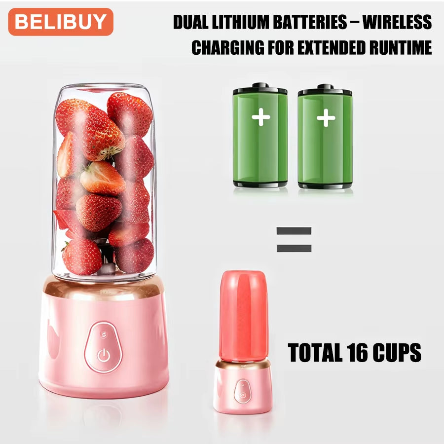 400Ml Portable Juicer Blender Electric Fruit Juicer USB Charging Lemon Orange Fruit Juicing Cup Smoothie Blender Machine
