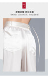 Birdsky, 1PC Women trousers bloomers pants pant bow belt high waist 19MM 95% real mulberry silk 5% spandex 3 colors, S-930