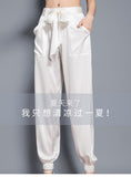 Birdsky, 1PC Women trousers bloomers pants pant bow belt high waist 19MM 95% real mulberry silk 5% spandex 3 colors, S-930